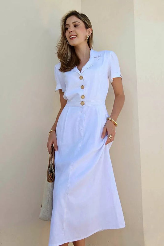 White midi dress